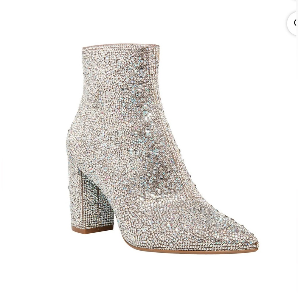 💎👠 Betsey Johnson Rhinestone Booties 8.5 EUC